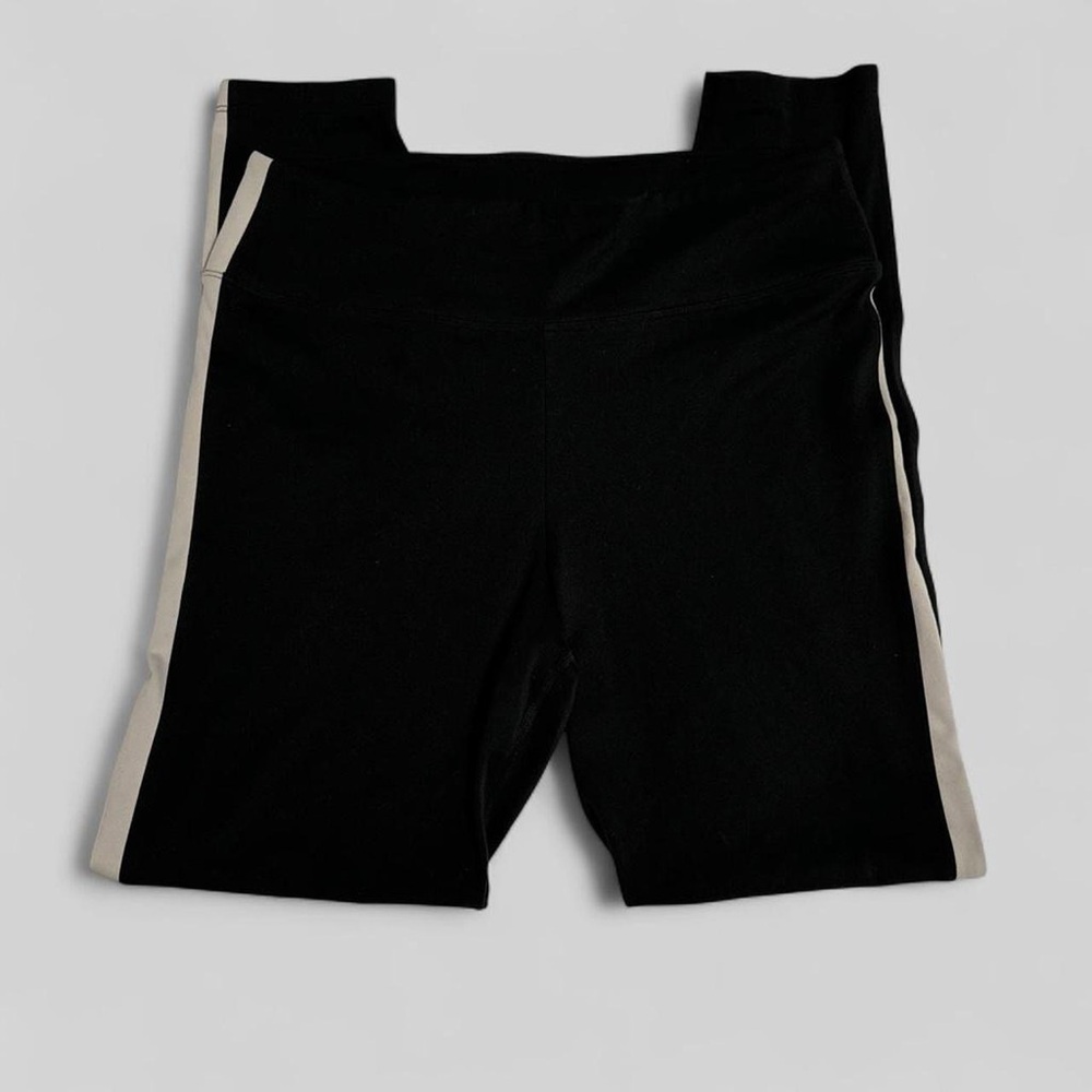 PINK Victoria's Secret Black Leggings with Cream Side Stripes